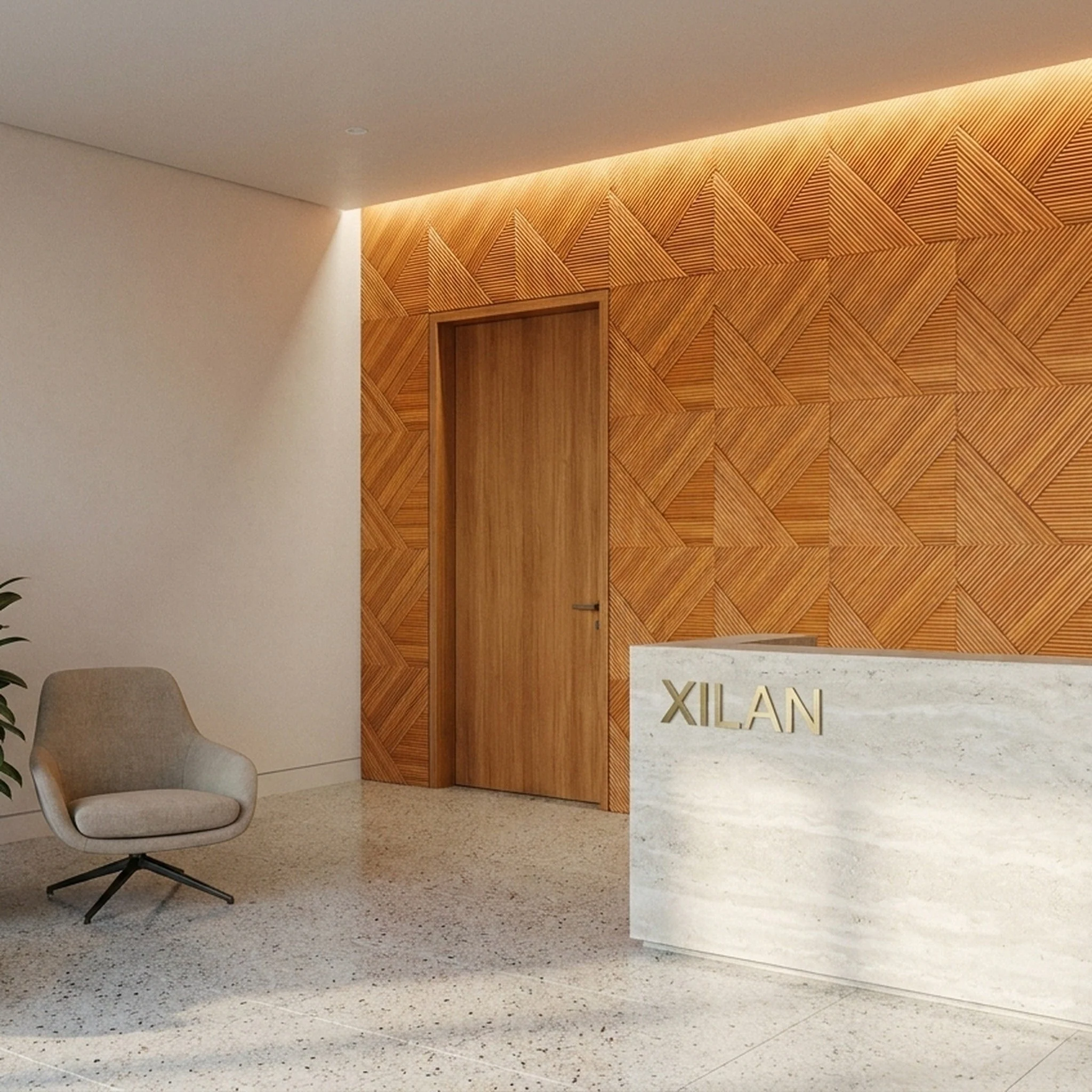 Holz Wandverkleidung Xilan XL Mosaik-Look 3D | 40×40 cm