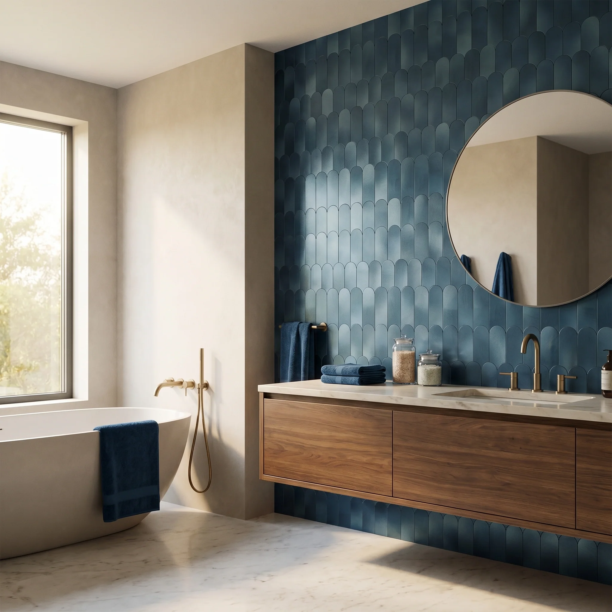 Selbstklebende Mosaikfliesen Metall | Bogen Blau | 28,8×29,8 cm | Küche, Bad & WC - Image 5