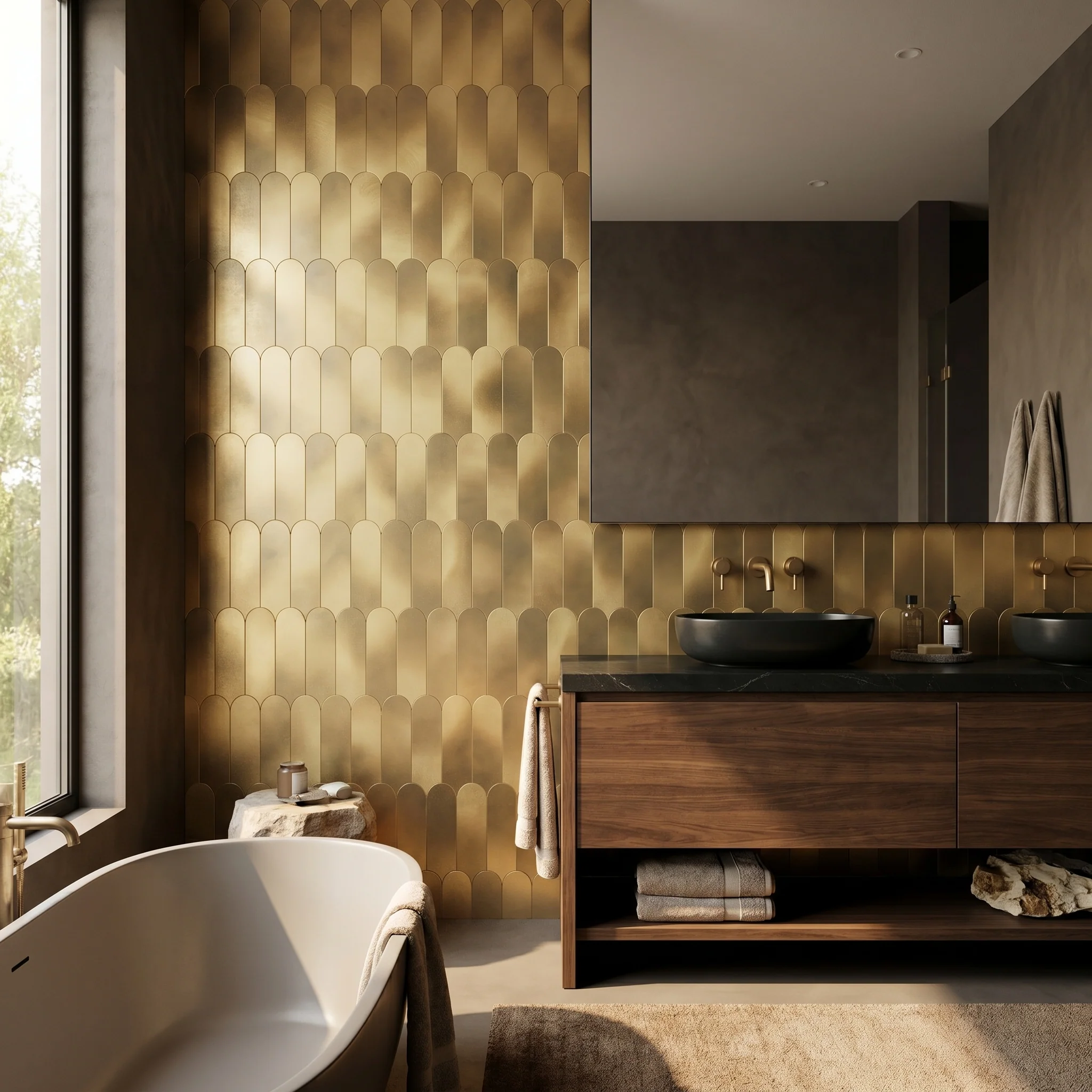 Selbstklebende Mosaikfliesen Metall | Bogen Gold | 28,8×29,8 cm | Küche, Bad & WC - Image 3
