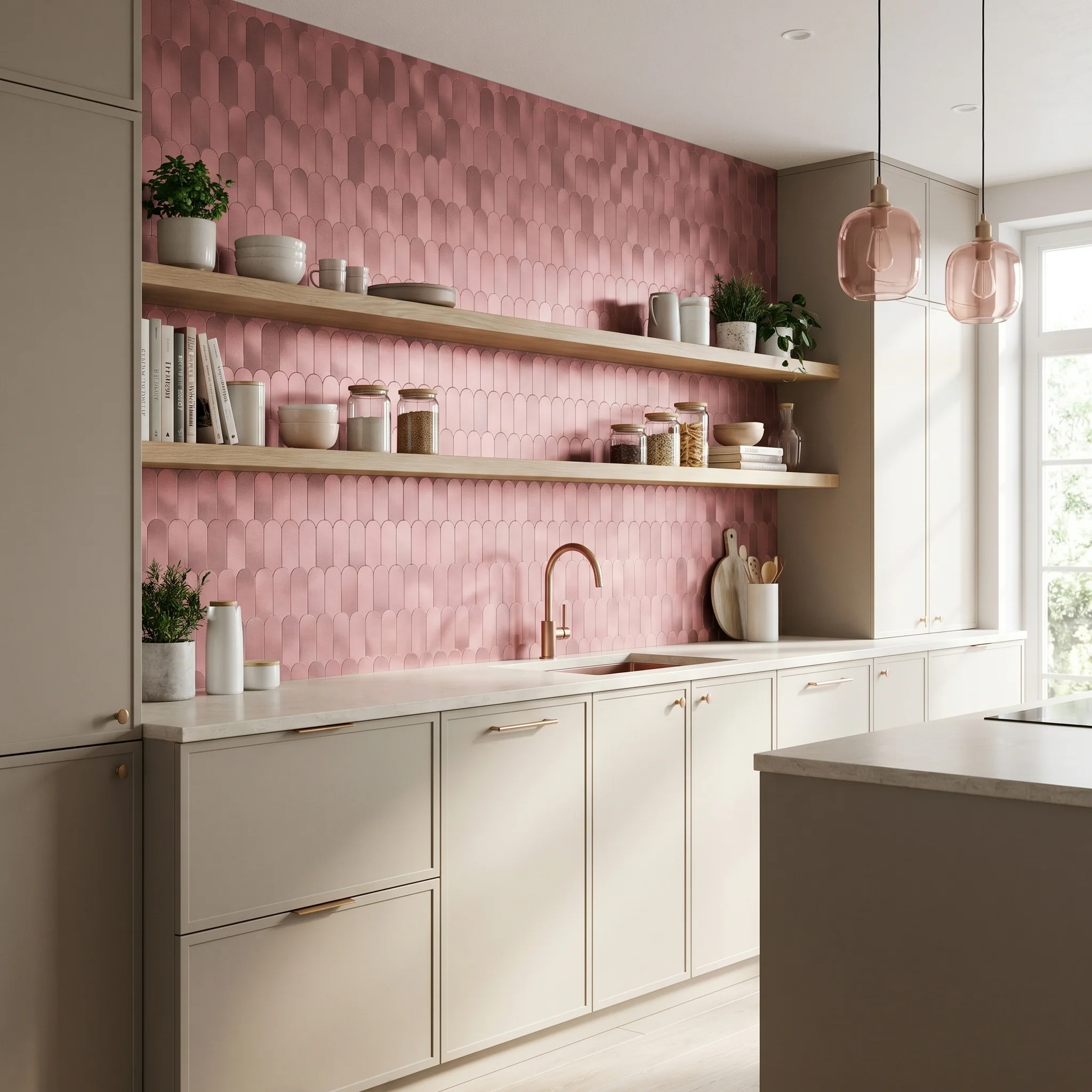 Selbstklebende Mosaikfliesen Metall | Bogen Rosa | 28,8×29,8 cm | Küche, Bad & WC - Image 3