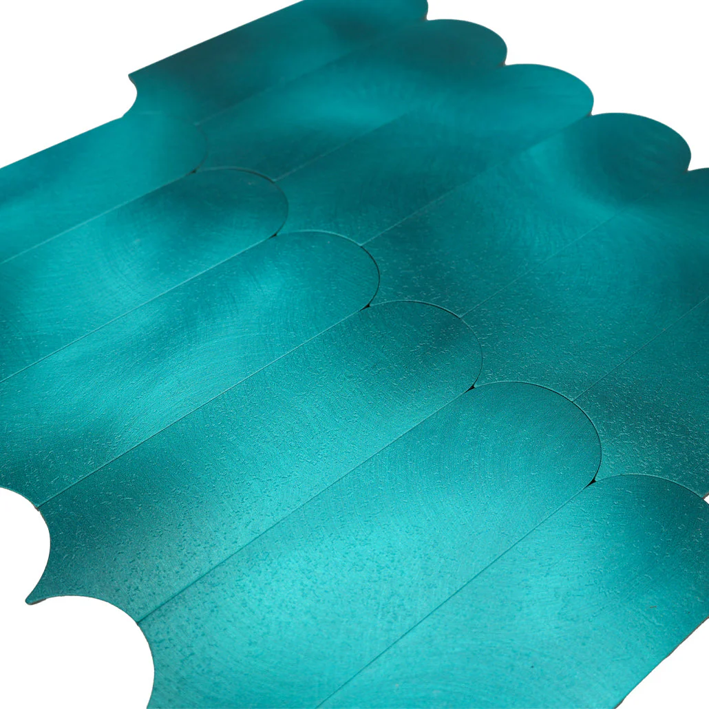Selbstklebende Mosaikfliesen Metall | Bogen Türkis | 28,8×29,8 cm | Küche, Bad & WC - Image 8