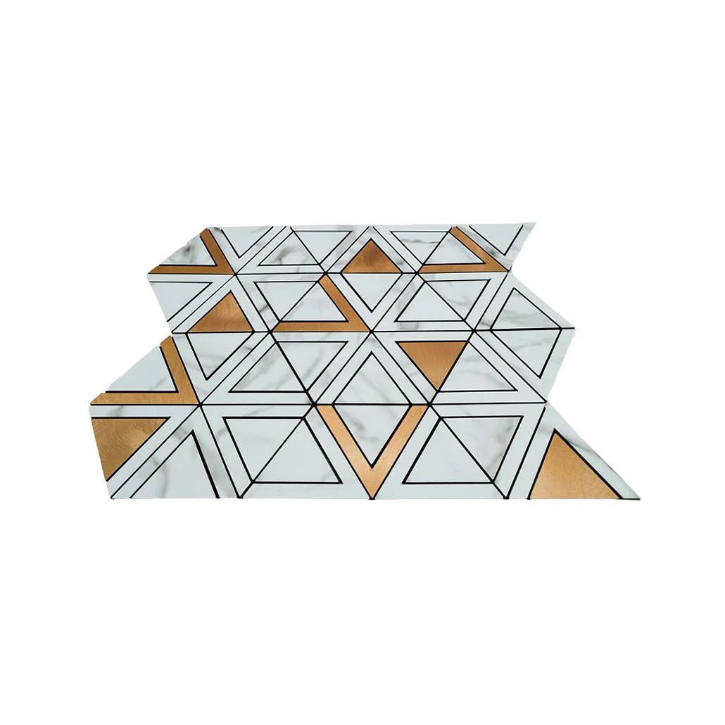 Selbstklebende Mosaikfliesen Metall | Dreieck Gold | 28,7×33,1 cm | Küche, Bad & WC - Image 4