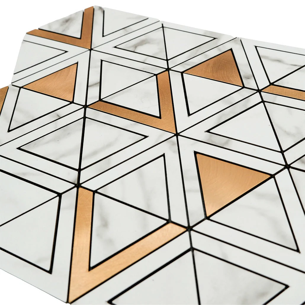 Selbstklebende Mosaikfliesen Metall | Dreieck Gold | 28,7×33,1 cm | Küche, Bad & WC - Image 8