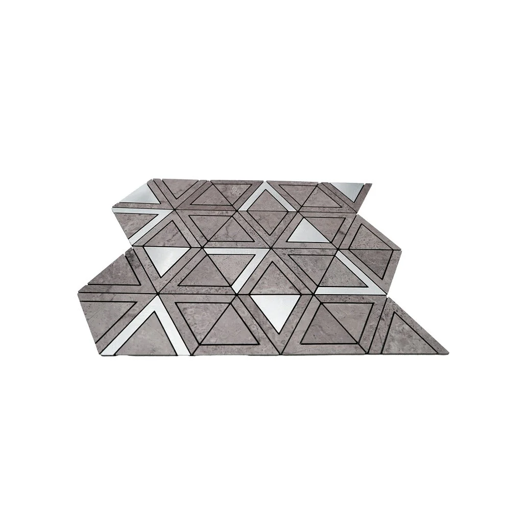 Selbstklebende Mosaikfliesen Metall | Dreieck Grau Silber | 28,7×33,1 cm | Küche, Bad & WC - Image 4