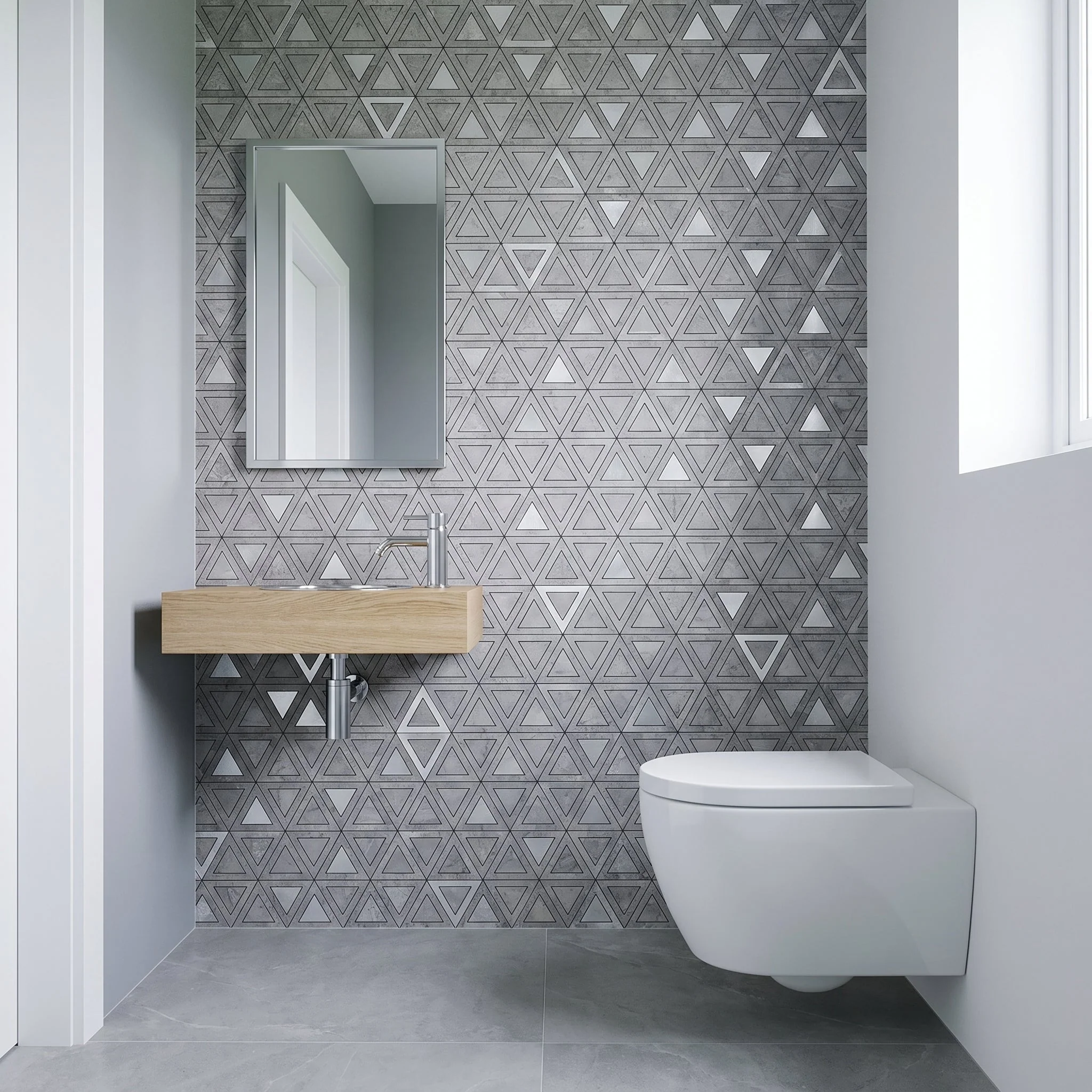 Selbstklebende Mosaikfliesen Metall | Dreieck Grau Silber | 28,7×33,1 cm | Küche, Bad & WC - Image 7