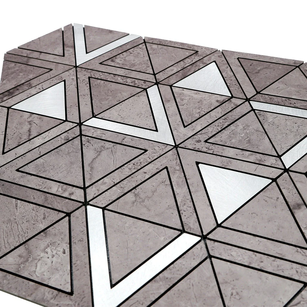 Selbstklebende Mosaikfliesen Metall | Dreieck Grau Silber | 28,7×33,1 cm | Küche, Bad & WC - Image 8