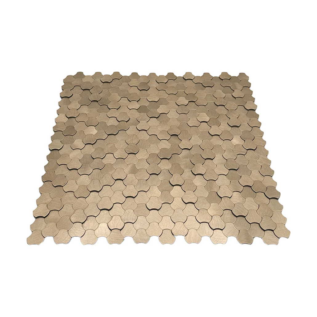 Selbstklebende Mosaikfliesen Metall | Dreipass 3D Champagner | 30,5×29,6 cm | Küche, Bad & WC - Image 4
