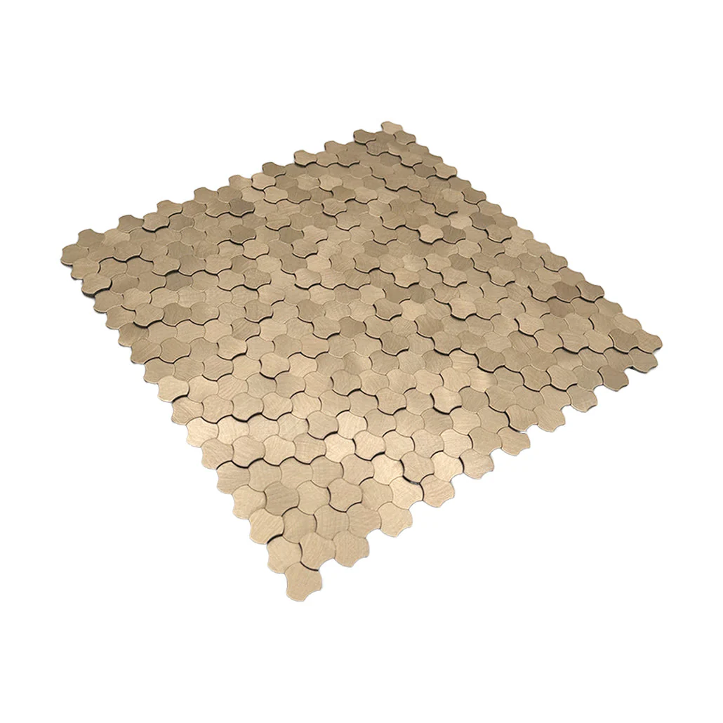 Selbstklebende Mosaikfliesen Metall | Dreipass 3D Champagner | 30,5×29,6 cm | Küche, Bad & WC - Image 6