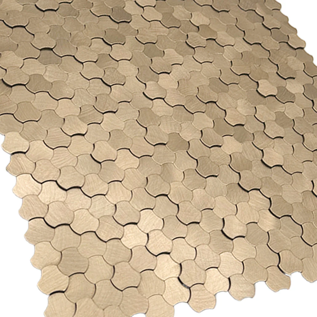 Selbstklebende Mosaikfliesen Metall | Dreipass 3D Champagner | 30,5×29,6 cm | Küche, Bad & WC - Image 8