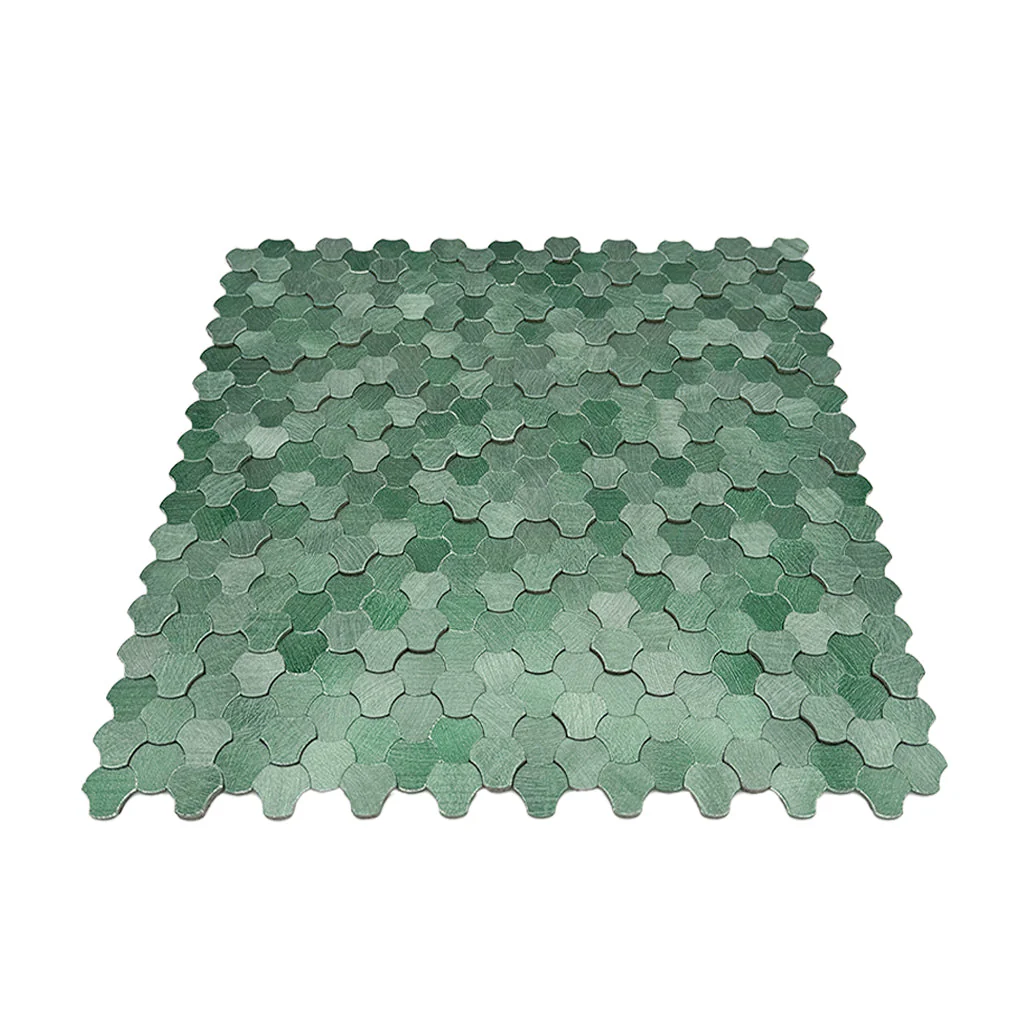 Selbstklebende Mosaikfliesen Metall | Dreipass 3D Dunkelgrün | 30,5×29,6 cm | Küche, Bad & WC - Image 4