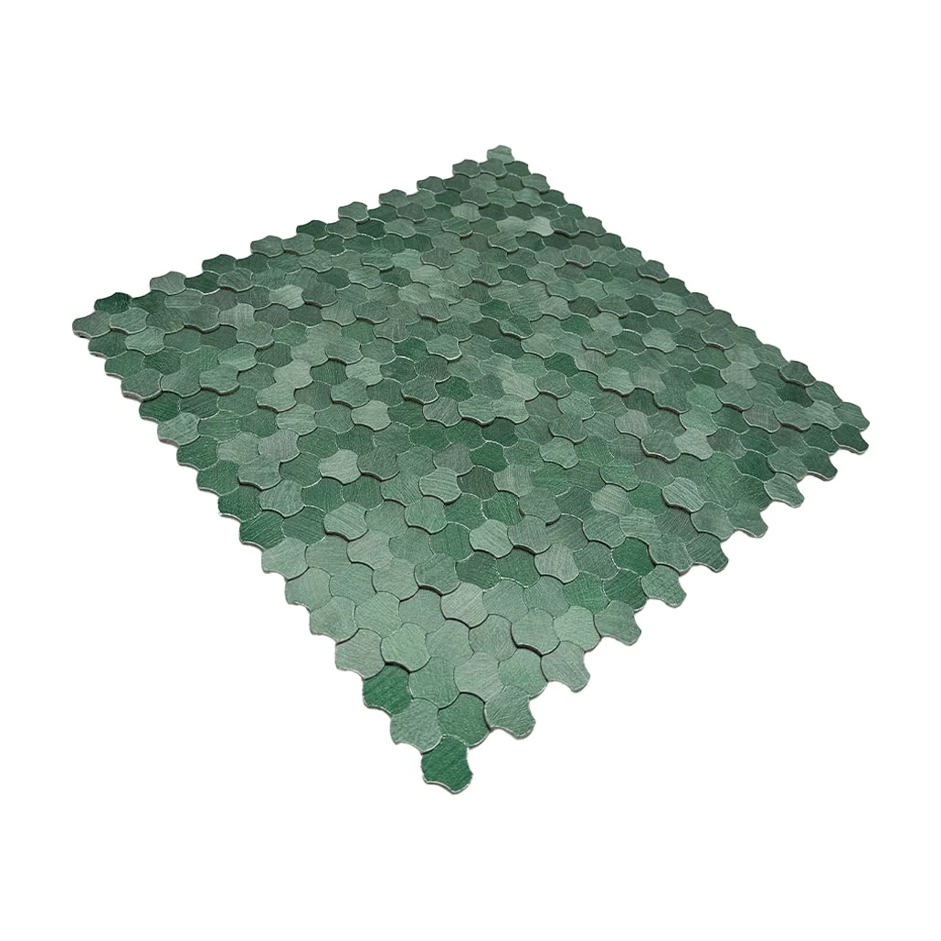 Selbstklebende Mosaikfliesen Metall | Dreipass 3D Dunkelgrün | 30,5×29,6 cm | Küche, Bad & WC - Image 6