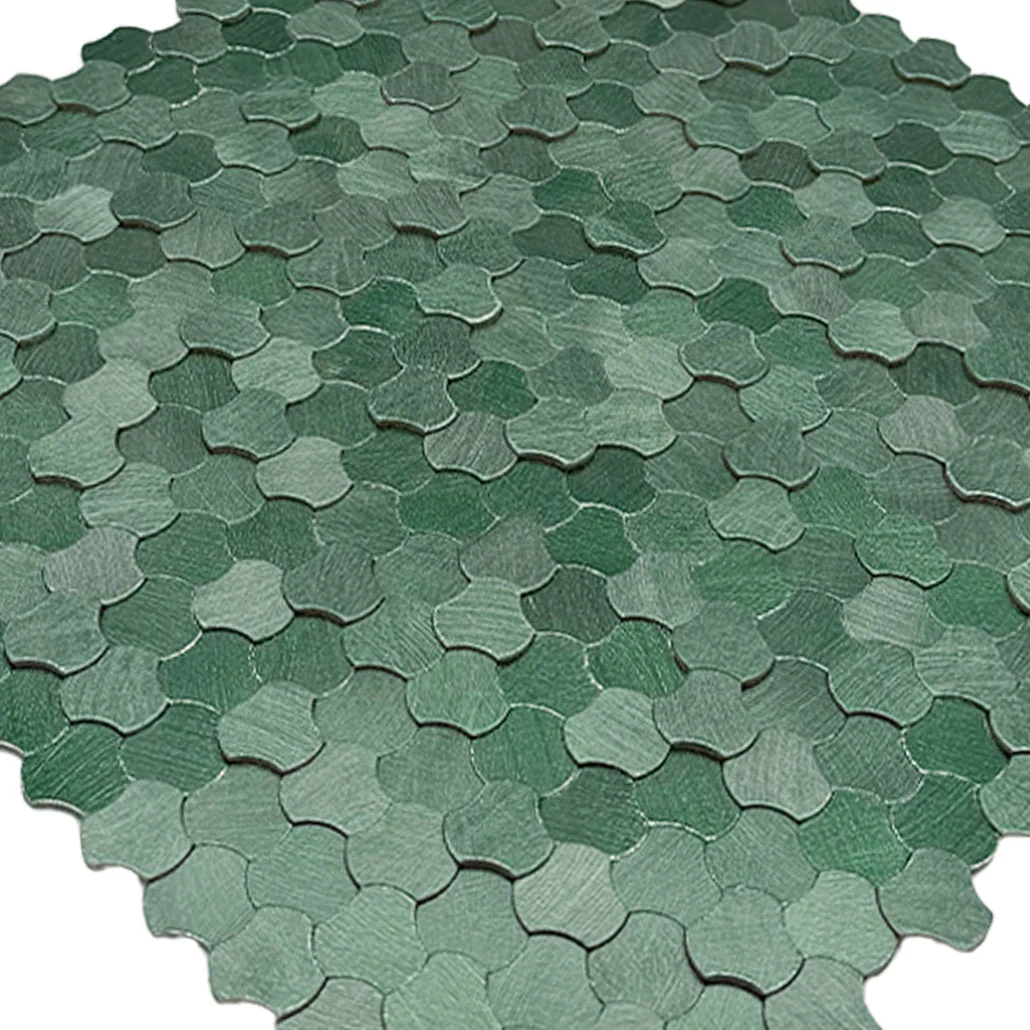 Selbstklebende Mosaikfliesen Metall | Dreipass 3D Dunkelgrün | 30,5×29,6 cm | Küche, Bad & WC - Image 8