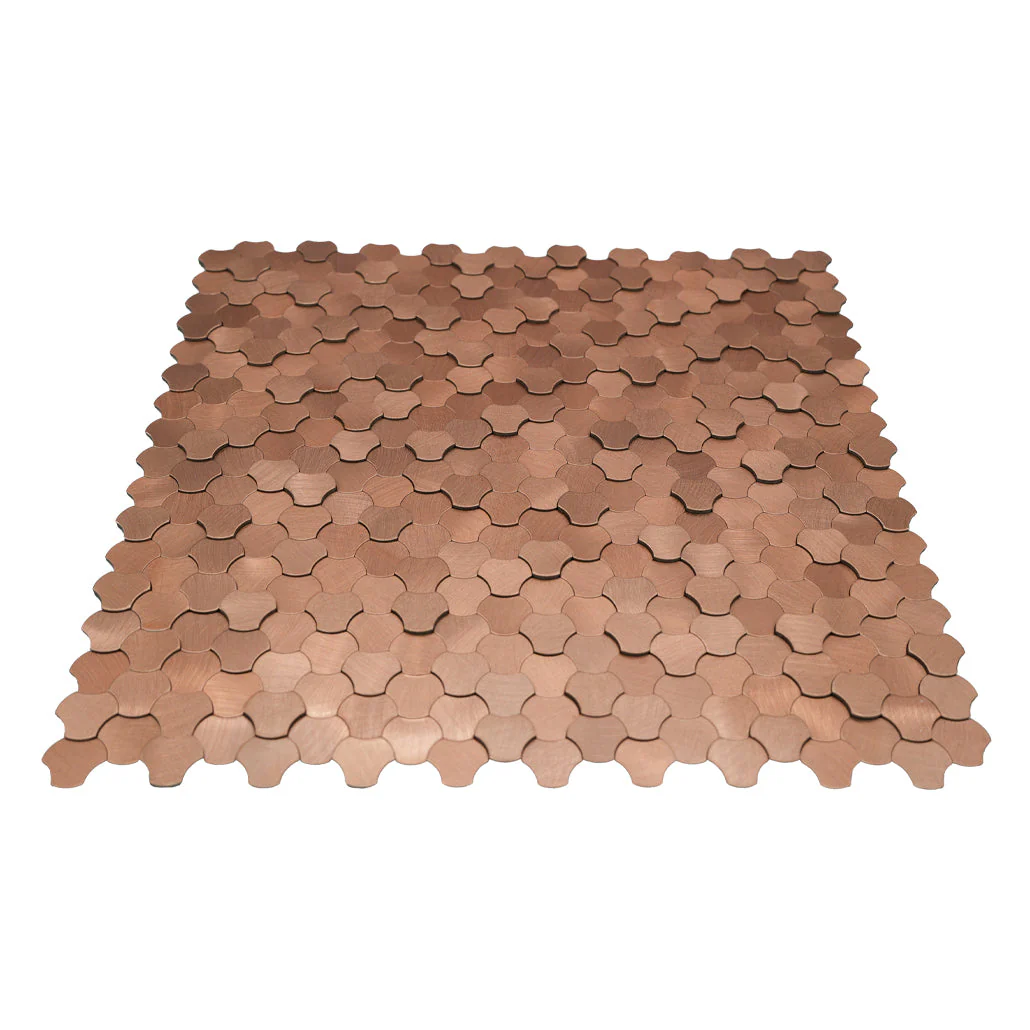 Selbstklebende Mosaikfliesen Metall | Dreipass 3D Kupfer | 30,5×29,6 cm | Küche, Bad & WC - Image 4