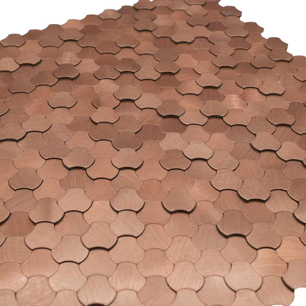 Selbstklebende Mosaikfliesen Metall | Dreipass 3D Kupfer | 30,5×29,6 cm | Küche, Bad & WC - Image 8
