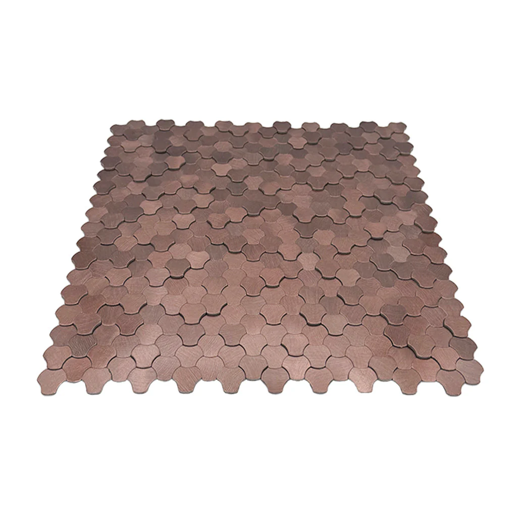 Selbstklebende Mosaikfliesen Metall | Dreipass 3D Bronze | 30,5×29,6 cm | Küche, Bad & WC - Image 4