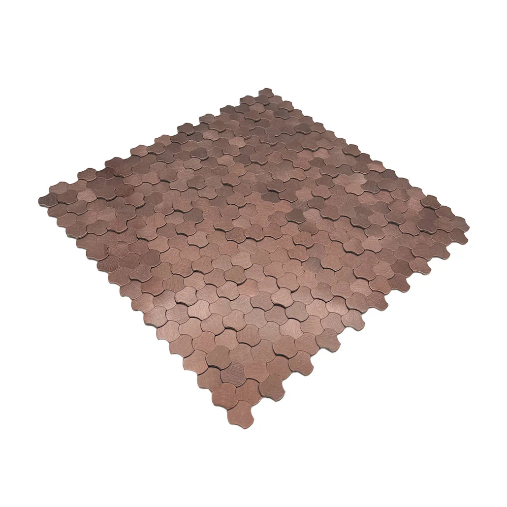 Selbstklebende Mosaikfliesen Metall | Dreipass 3D Bronze | 30,5×29,6 cm | Küche, Bad & WC - Image 6