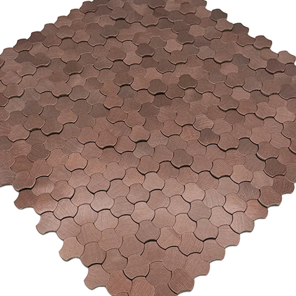 Selbstklebende Mosaikfliesen Metall | Dreipass 3D Bronze | 30,5×29,6 cm | Küche, Bad & WC - Image 8