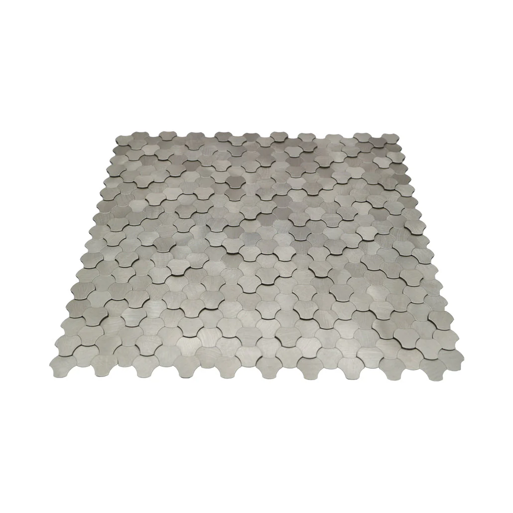 Selbstklebende Mosaikfliesen Metall | Dreipass 3D Silber | 30,5×29,6 cm | Küche, Bad & WC - Image 4