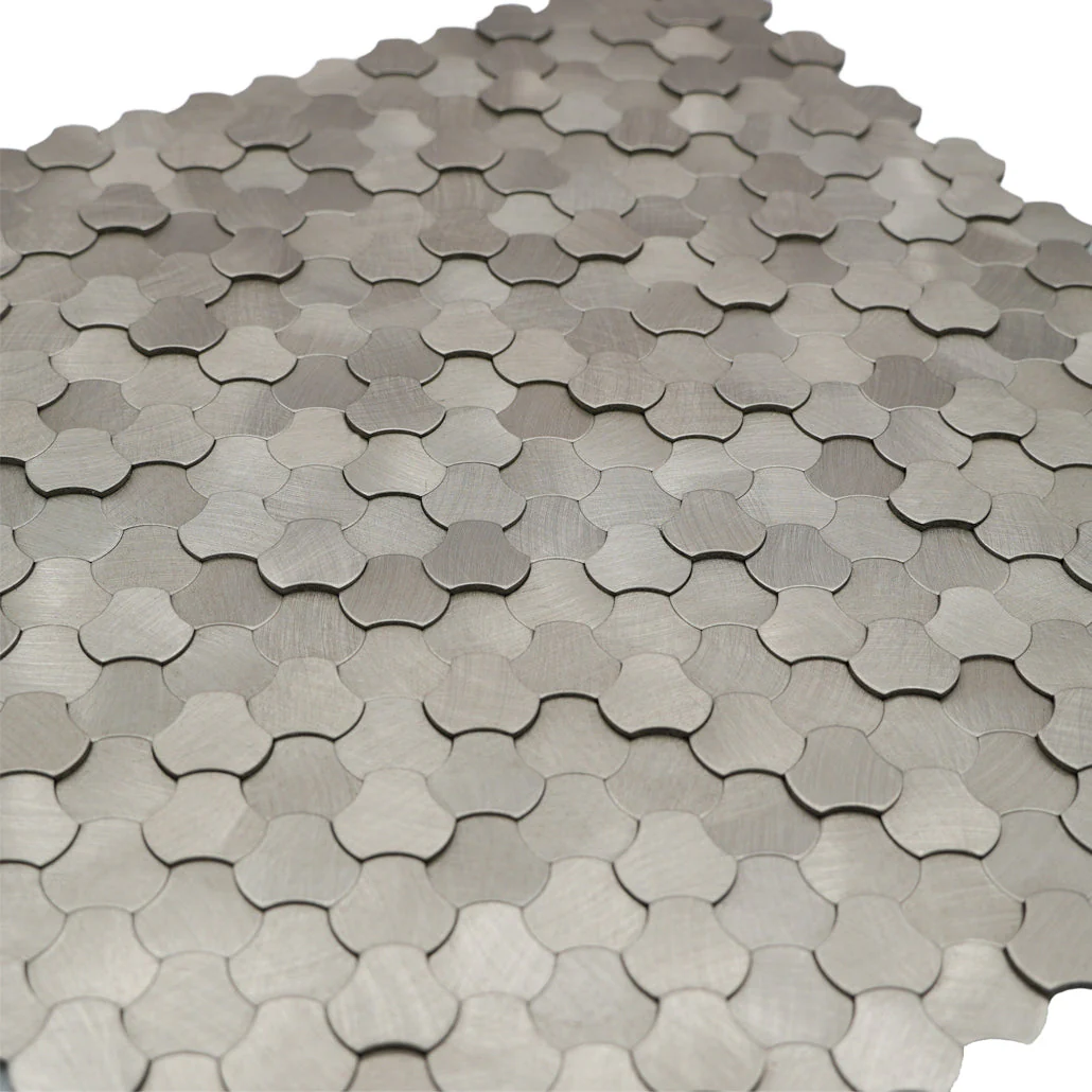Selbstklebende Mosaikfliesen Metall | Dreipass 3D Silber | 30,5×29,6 cm | Küche, Bad & WC - Image 8