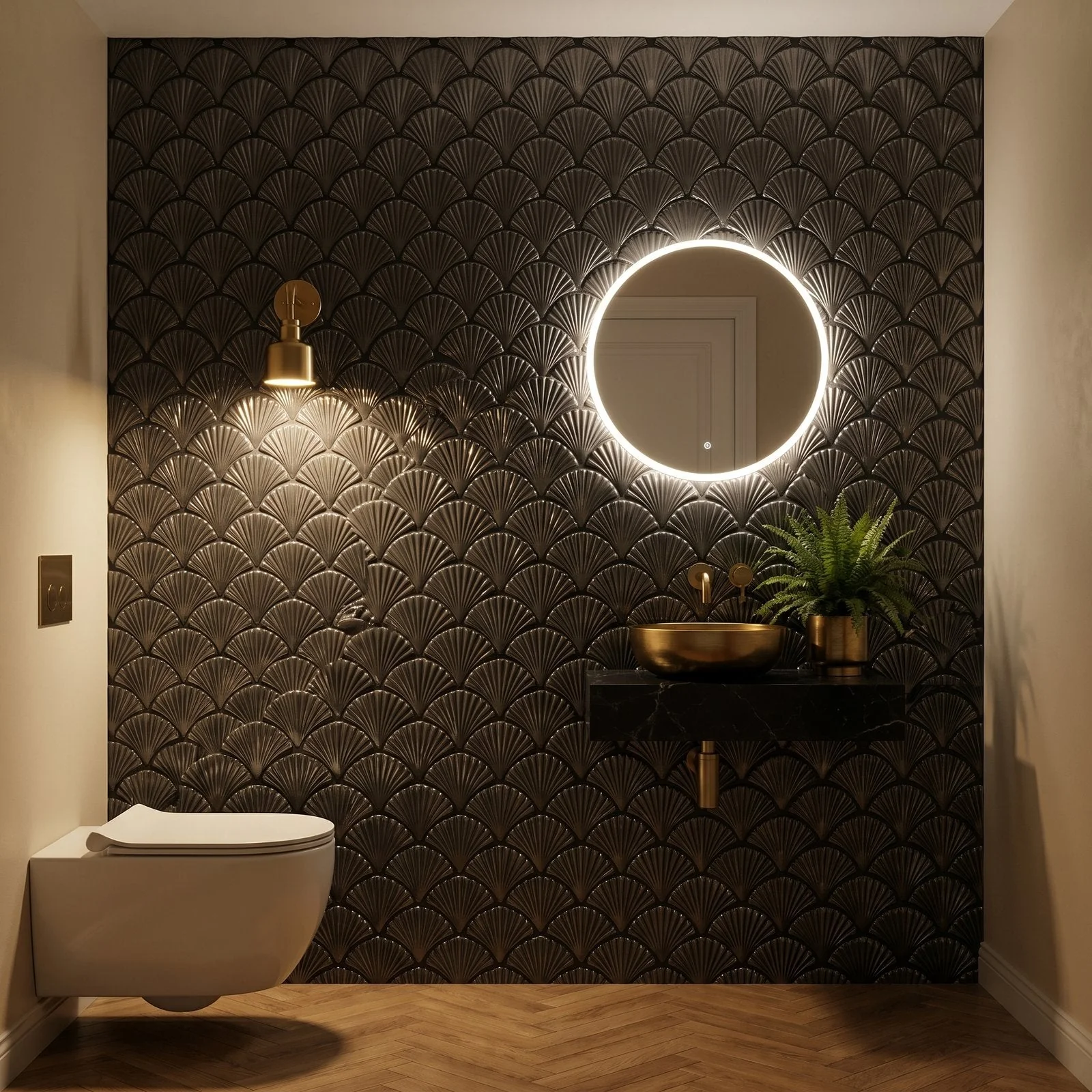 Selbstklebende Mosaikfliesen Metall | Fächer Anthrazit | 26,8×28,1 cm | Küche, Bad & WC - Image 5