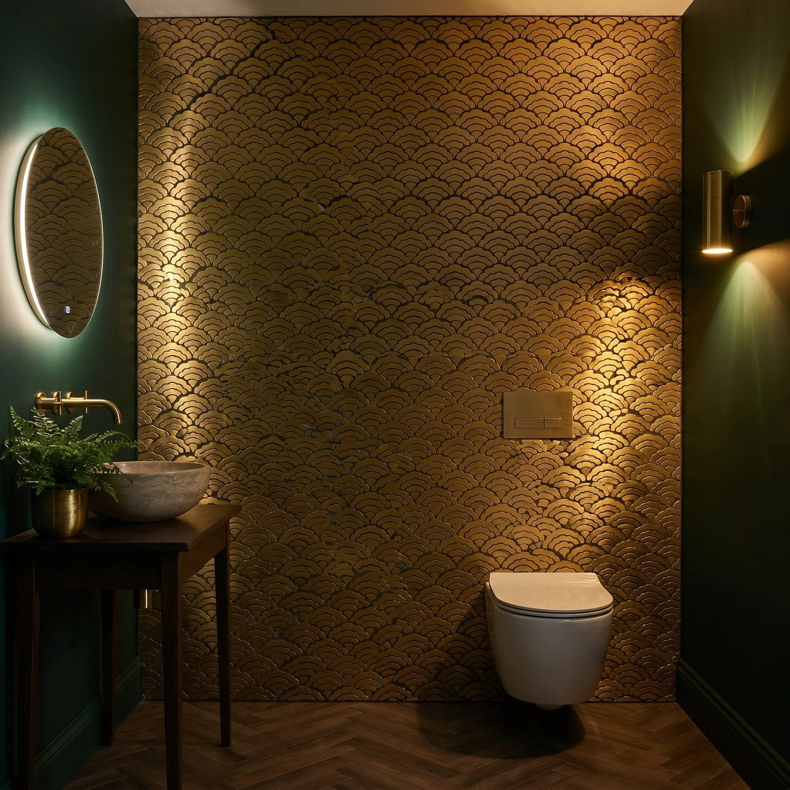 Selbstklebende Mosaikfliesen Metall | Fächer Gold | 26,8×28,1 cm | Küche, Bad & WC - Image 5