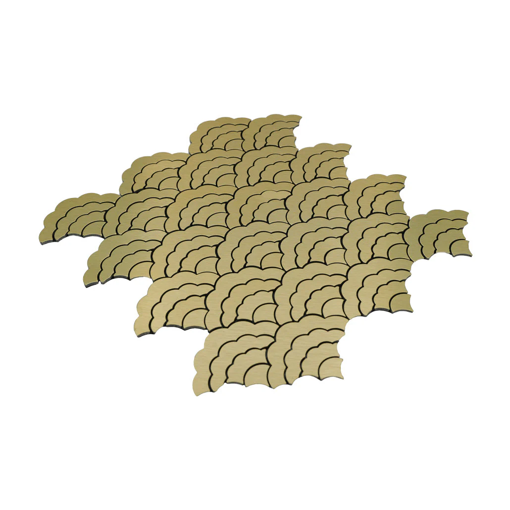 Selbstklebende Mosaikfliesen Metall | Fächer Gold | 26,8×28,1 cm | Küche, Bad & WC - Image 6