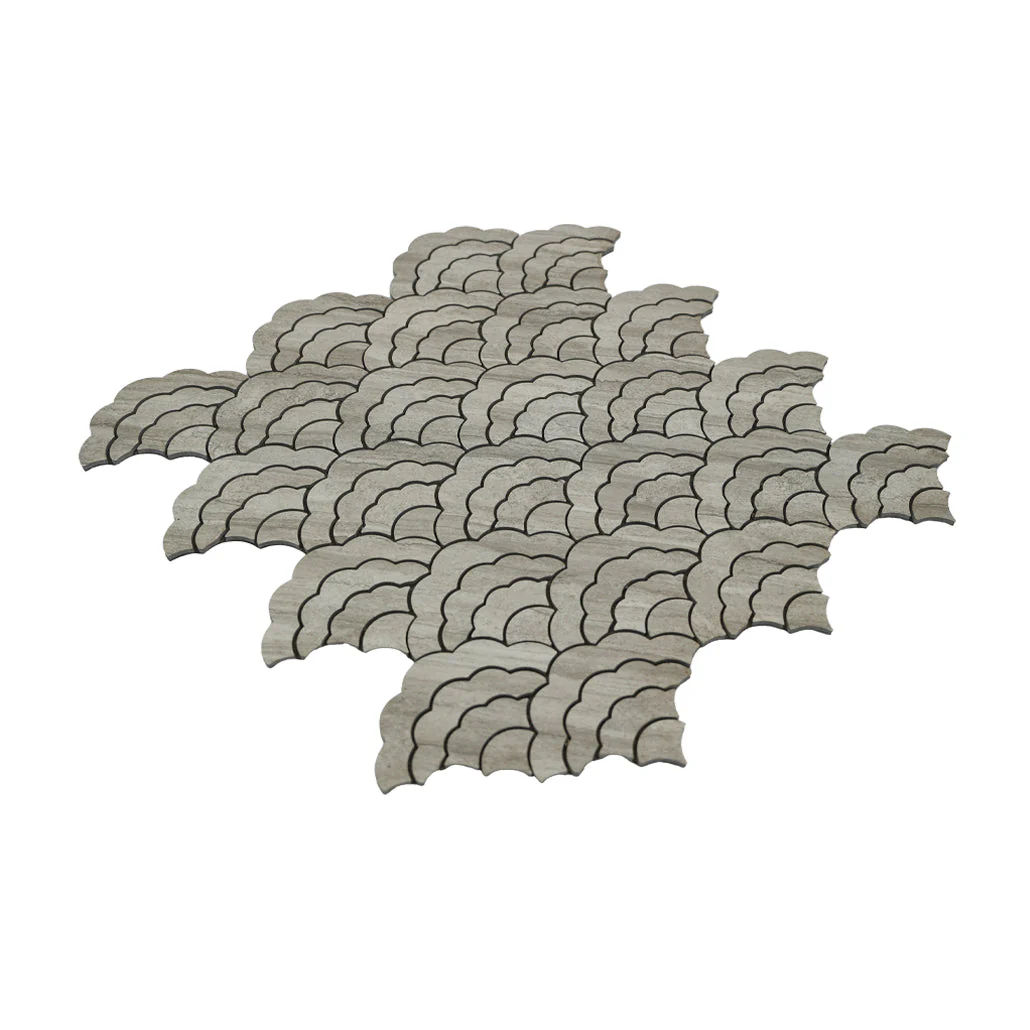 Selbstklebende Mosaikfliesen Metall | Fächer Grau | 26,8×28,1 cm | Küche, Bad & WC - Image 6