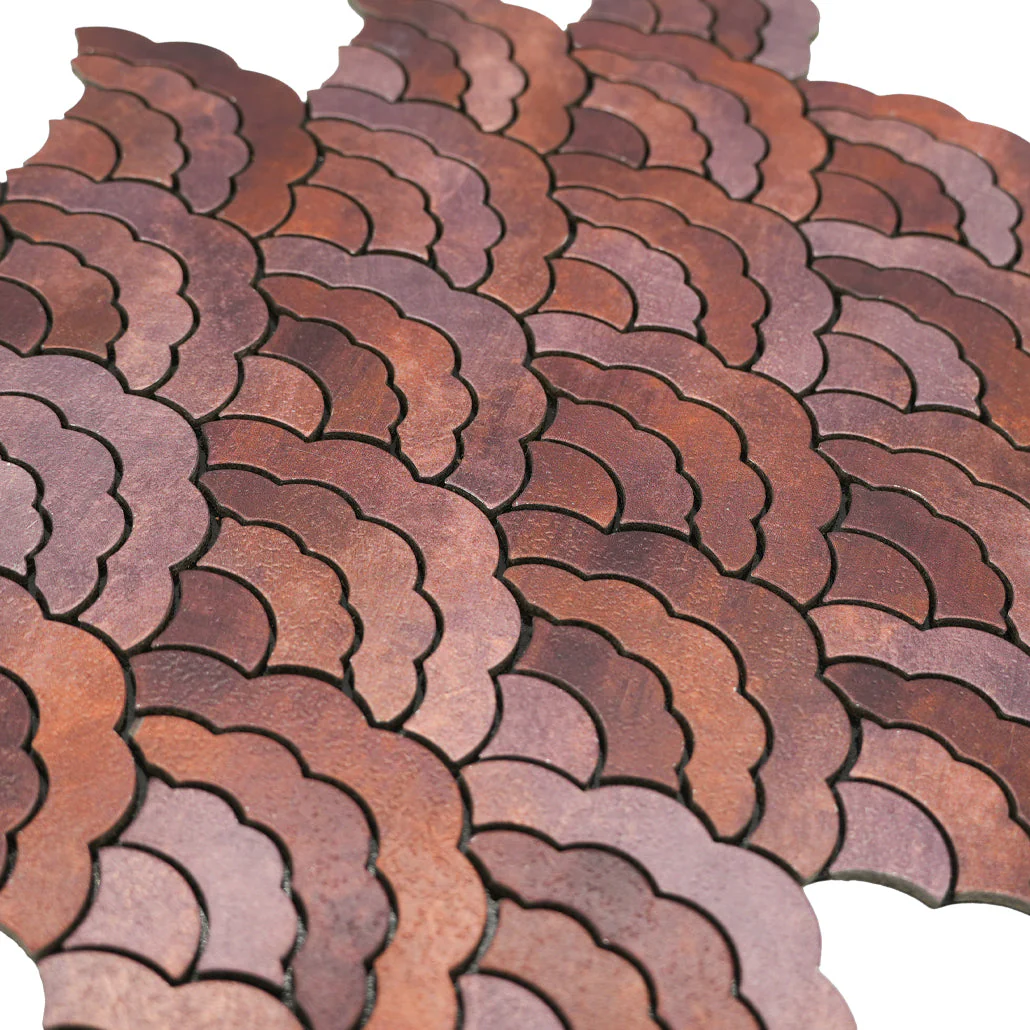 Selbstklebende Mosaikfliesen Metall | Fächer Kupfer | 26,8×28,1 cm | Küche, Bad & WC - Image 8