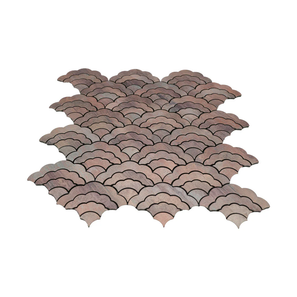 Selbstklebende Mosaikfliesen Metall | Fächer Mauve | 26,8×28,1 cm | Küche, Bad & WC - Image 4