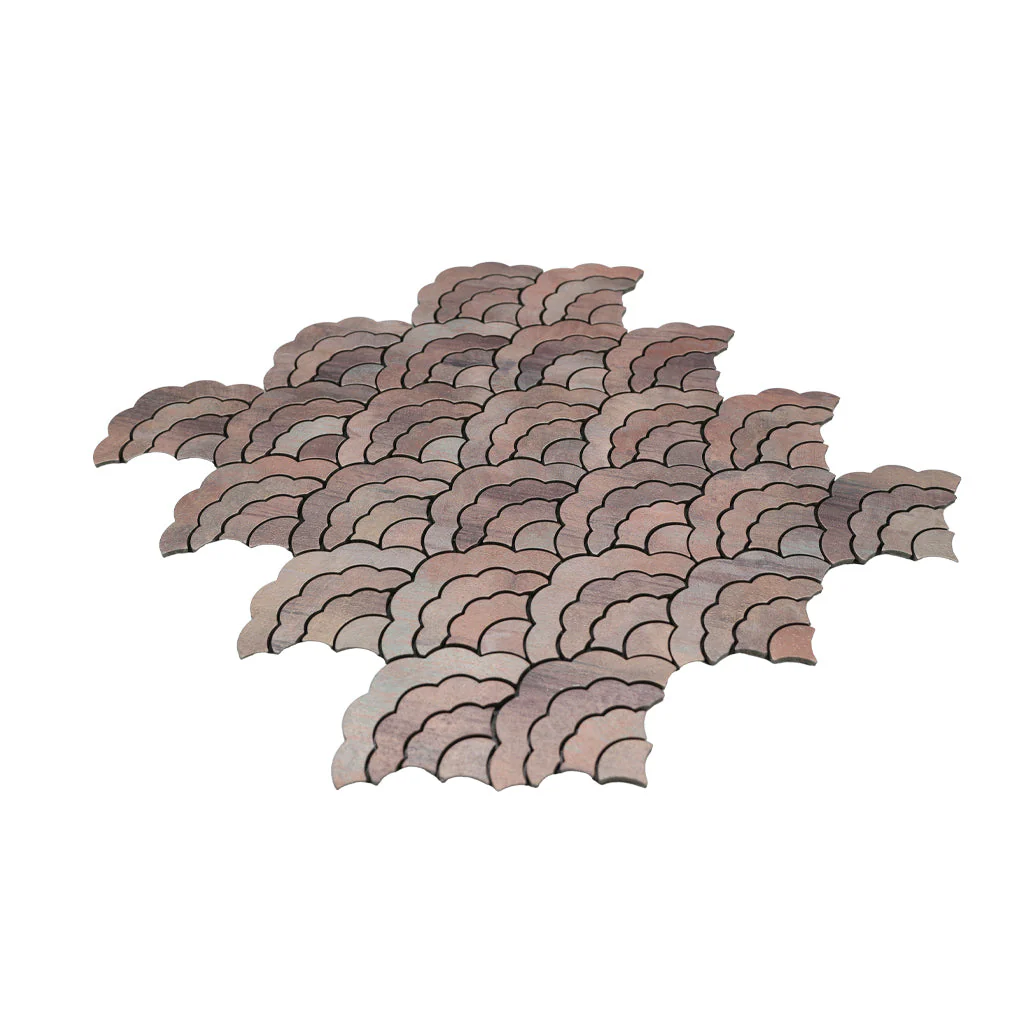 Selbstklebende Mosaikfliesen Metall | Fächer Mauve | 26,8×28,1 cm | Küche, Bad & WC - Image 6