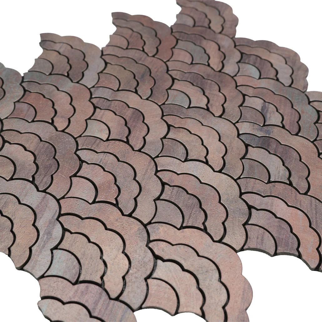 Selbstklebende Mosaikfliesen Metall | Fächer Mauve | 26,8×28,1 cm | Küche, Bad & WC - Image 8
