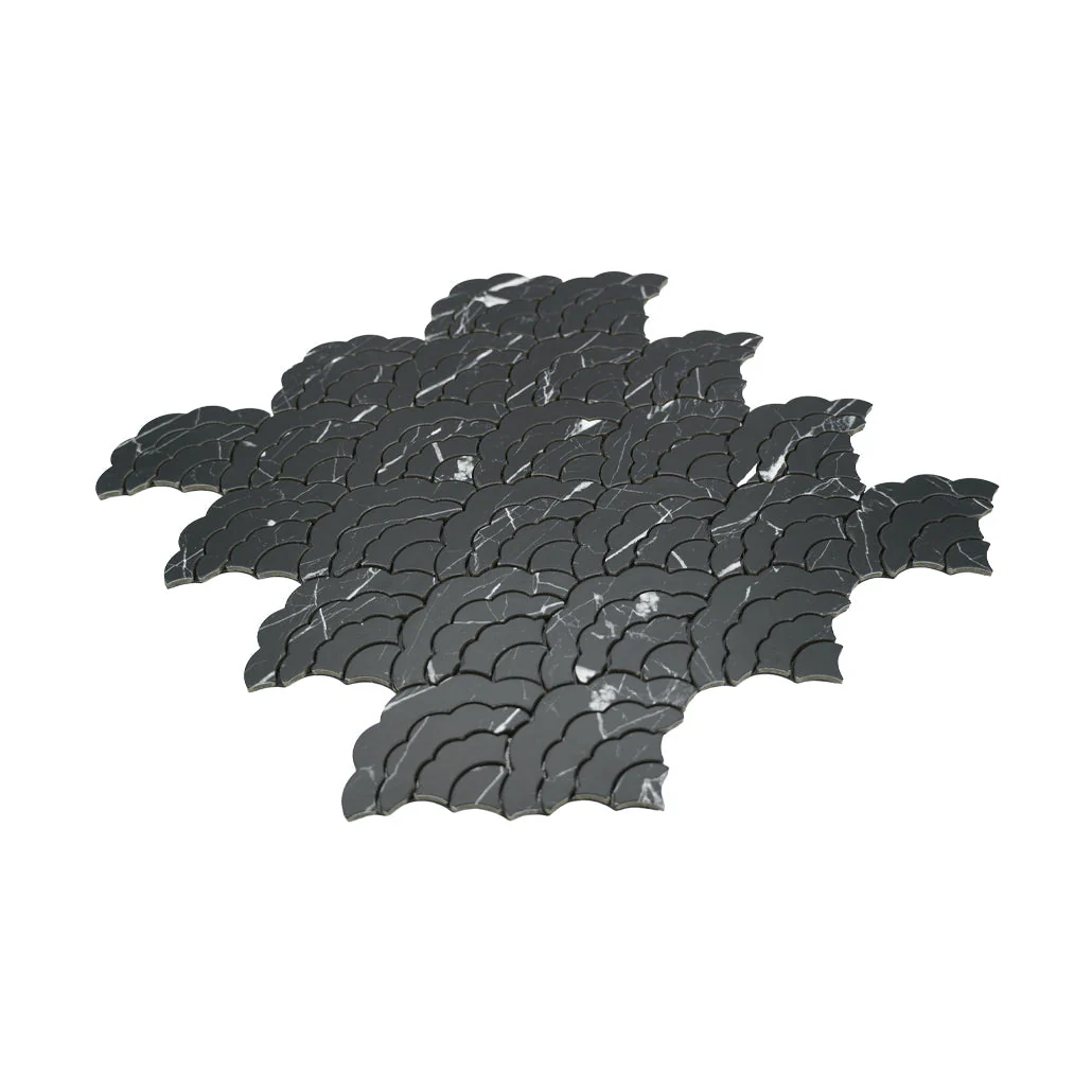 Selbstklebende Mosaikfliesen Metall | Fächer Schwarz | 26,8×28,1 cm | Küche, Bad & WC - Image 6