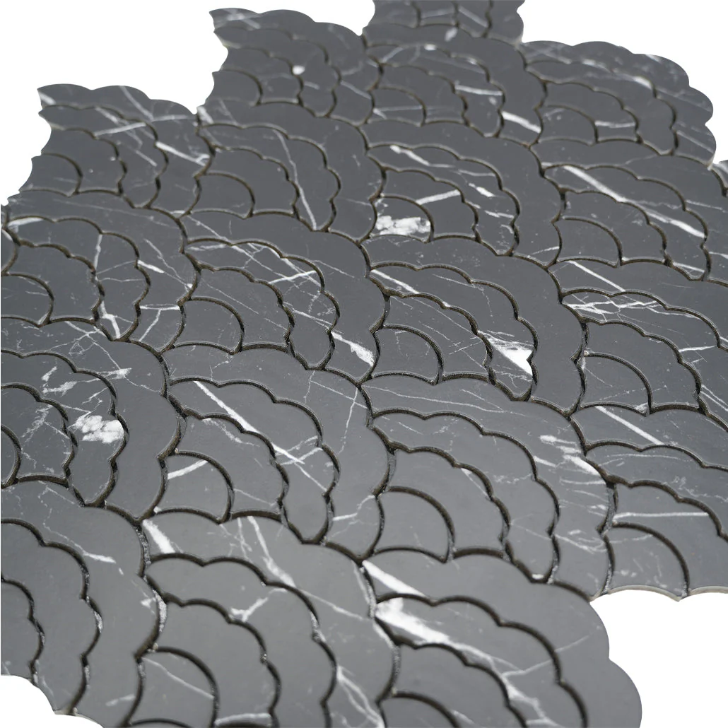 Selbstklebende Mosaikfliesen Metall | Fächer Schwarz | 26,8×28,1 cm | Küche, Bad & WC - Image 8