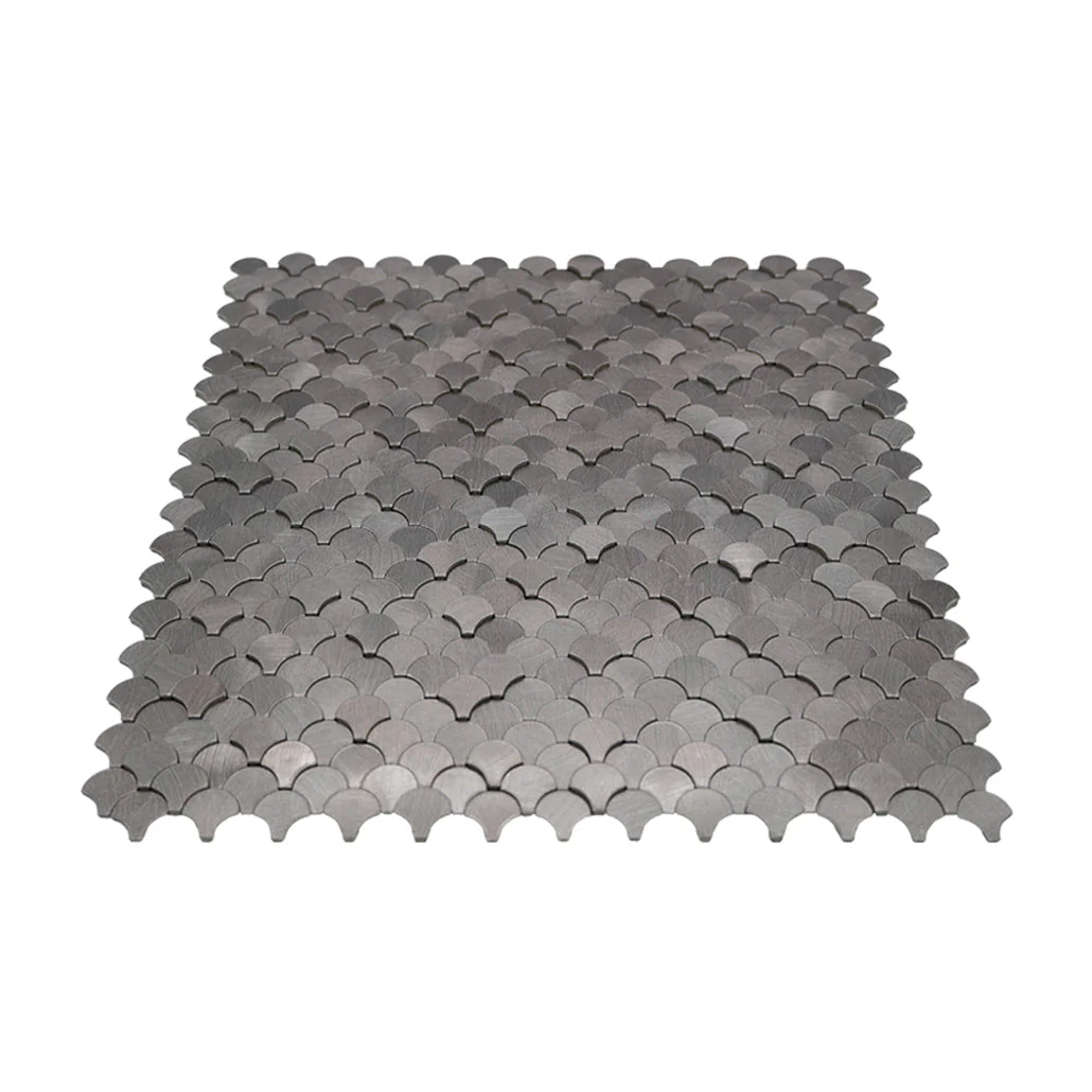 Selbstklebende Mosaikfliesen Metall | Fischschuppe 3D Anthrazit | 28,8×29,8 cm | Küche, Bad & WC - Image 4