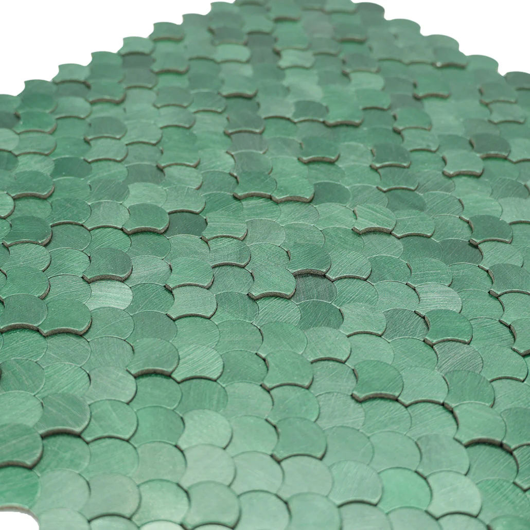 Selbstklebende Mosaikfliesen Metall | Fischschuppe 3D Dunkelgrün | 28,8×29,8 cm | Küche, Bad & WC - Image 8