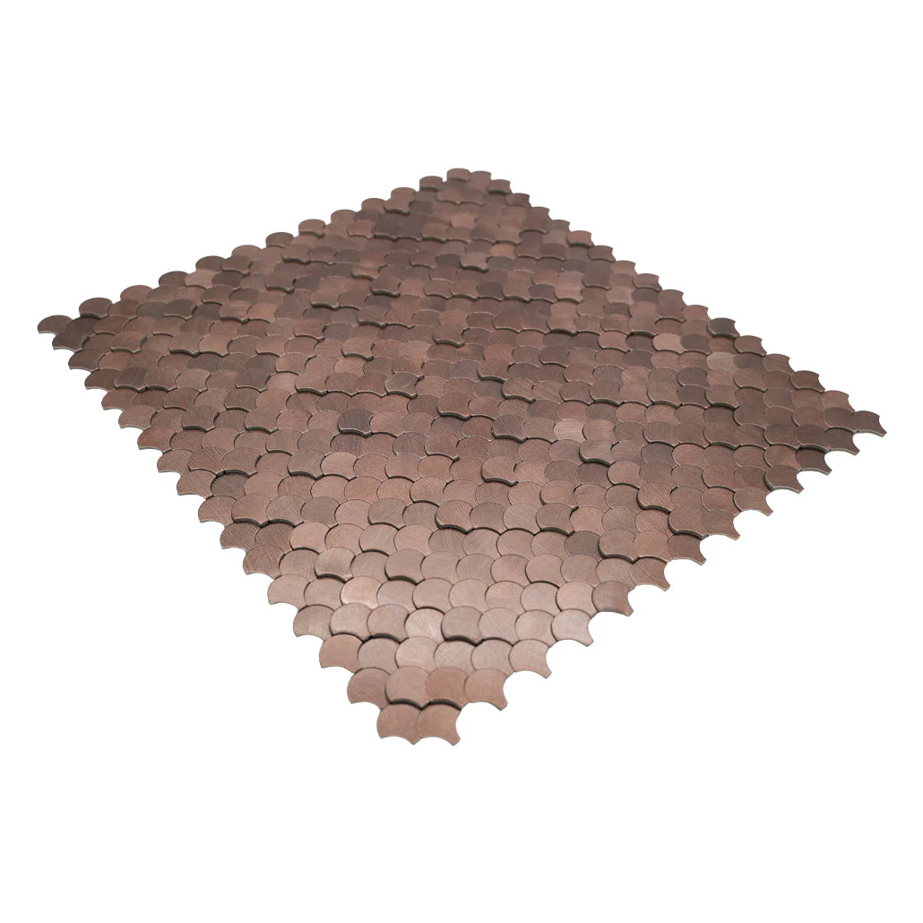 Selbstklebende Mosaikfliesen Metall | Fischschuppe 3D Dunkelkupfer | 28,8×29,8 cm | Küche, Bad & WC - Image 6