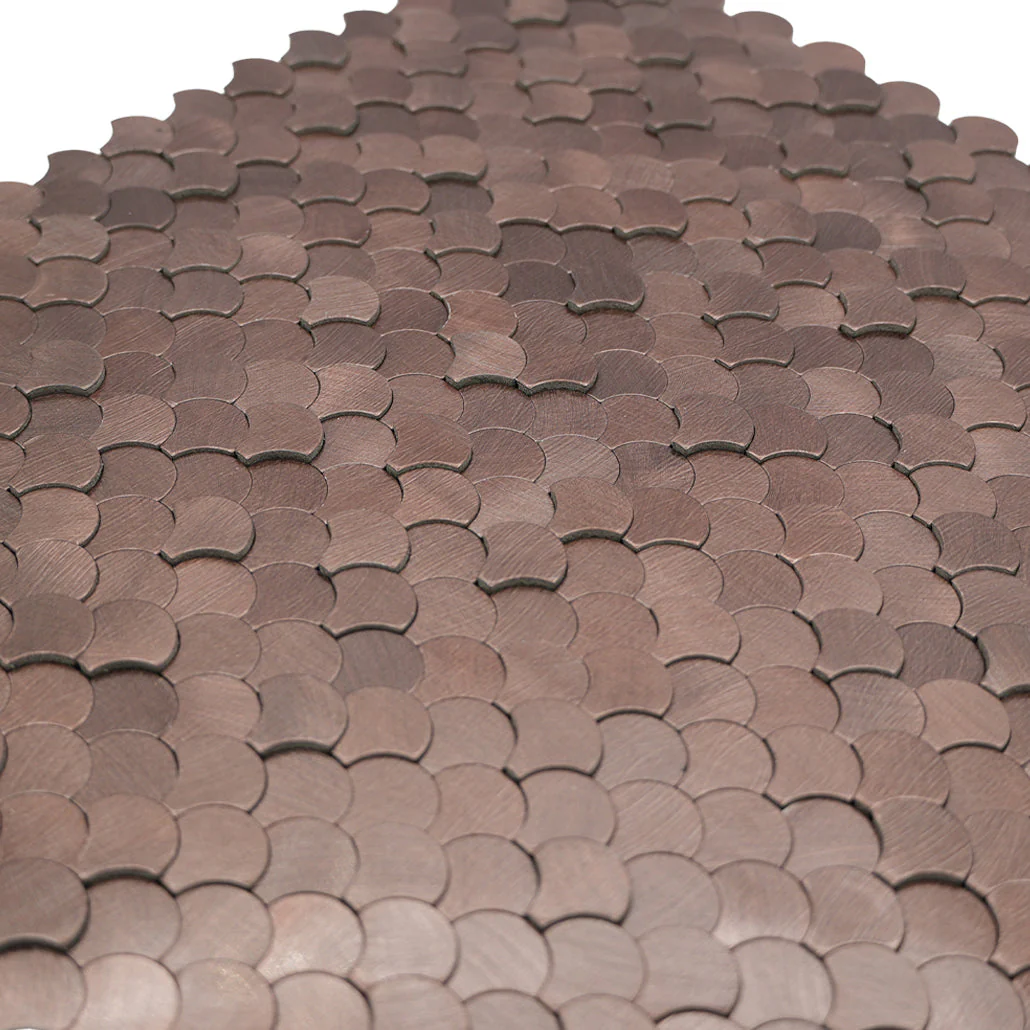 Selbstklebende Mosaikfliesen Metall | Fischschuppe 3D Dunkelkupfer | 28,8×29,8 cm | Küche, Bad & WC - Image 8