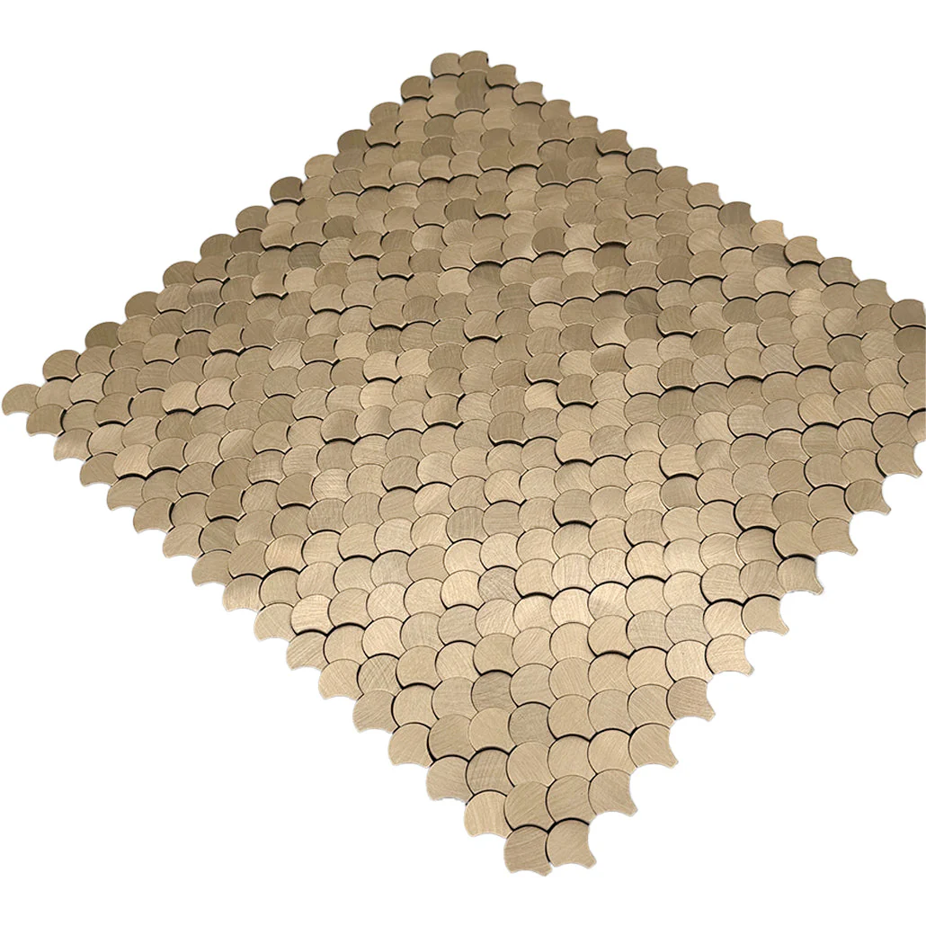 Selbstklebende Mosaikfliesen Metall | Fischschuppe 3D Gold | 28,8×29,8 cm | Küche, Bad & WC - Image 6