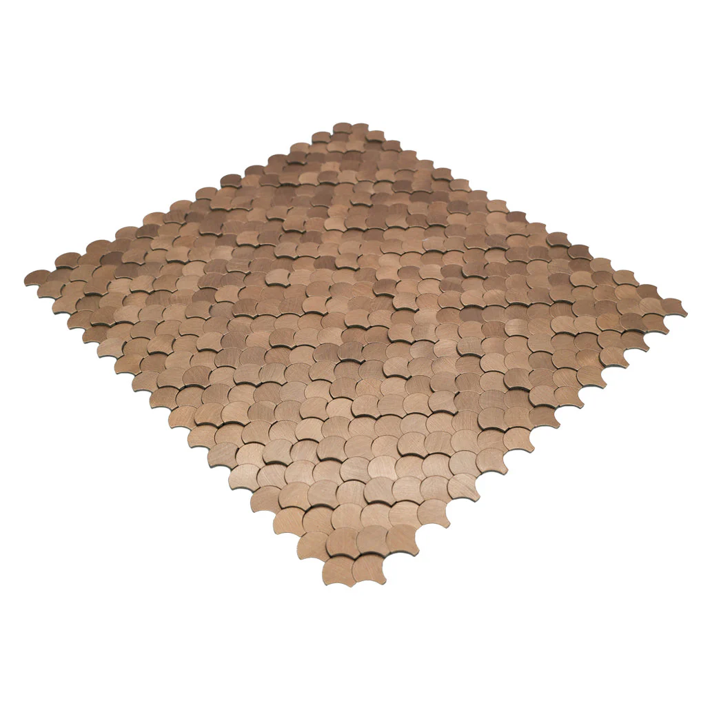 Selbstklebende Mosaikfliesen Metall | Fischschuppe 3D Kupfer | 28,8×29,8 cm | Küche, Bad & WC - Image 6