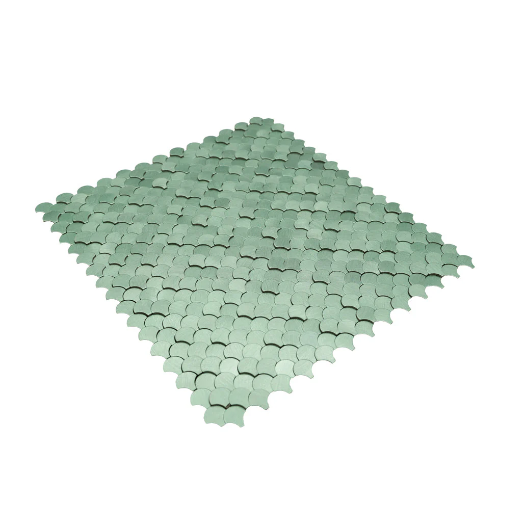 Selbstklebende Mosaikfliesen Metall | Fischschuppe 3D Pastellgrün | 28,8×29,8 cm | Küche, Bad & WC - Image 6