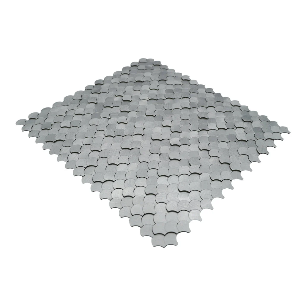Selbstklebende Mosaikfliesen Metall | Fischschuppe 3D Silber | 28,8×29,8 cm | Küche, Bad & WC - Image 6