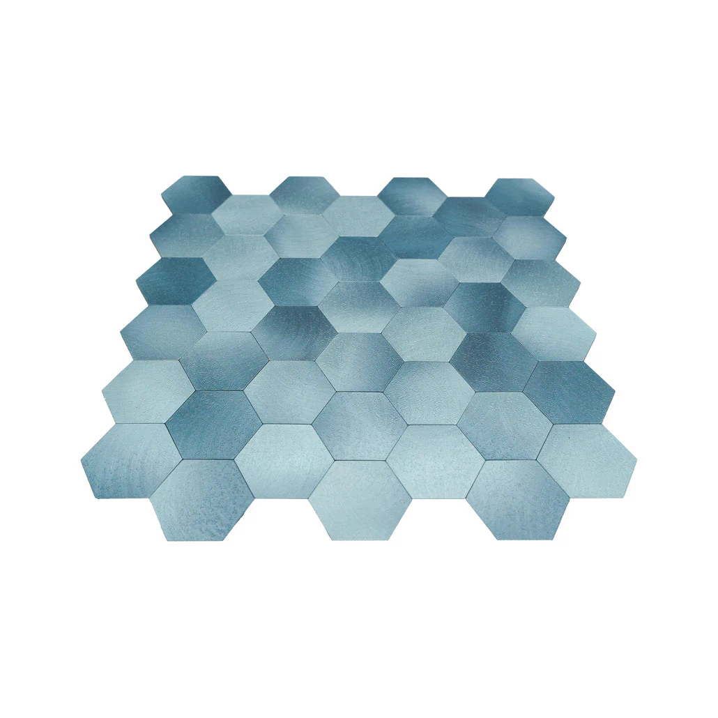 Selbstklebende Mosaikfliesen Metall | Hexagon Blau | 28,8×29,2 cm | Küche, Bad & WC - Image 4