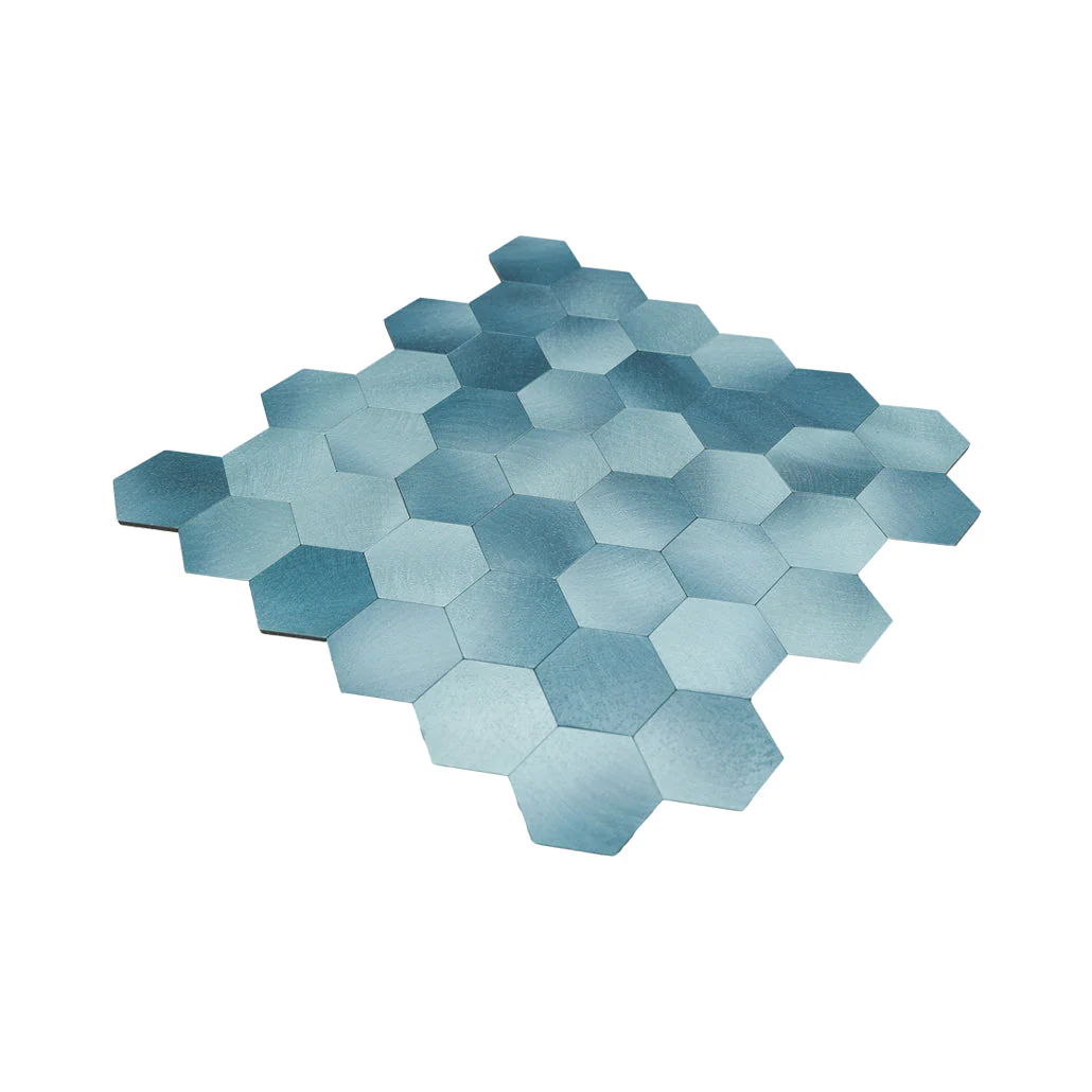 Selbstklebende Mosaikfliesen Metall | Hexagon Blau | 28,8×29,2 cm | Küche, Bad & WC - Image 6
