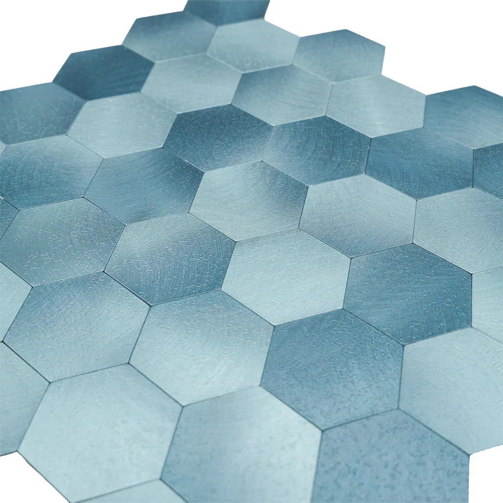 Selbstklebende Mosaikfliesen Metall | Hexagon Blau | 28,8×29,2 cm | Küche, Bad & WC - Image 8