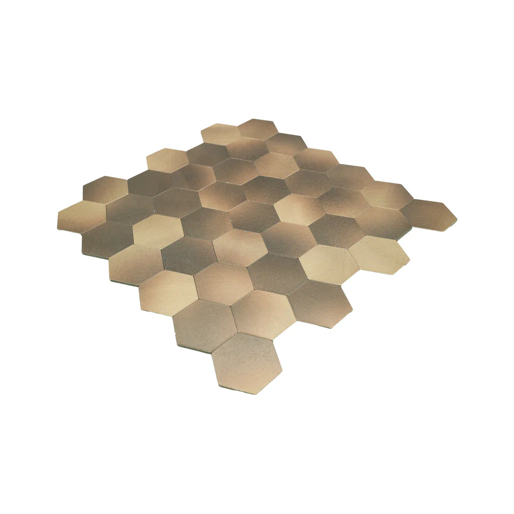 Selbstklebende Mosaikfliesen Metall | Hexagon Gold | 28,8×29,2 cm | Küche, Bad & WC - Image 4