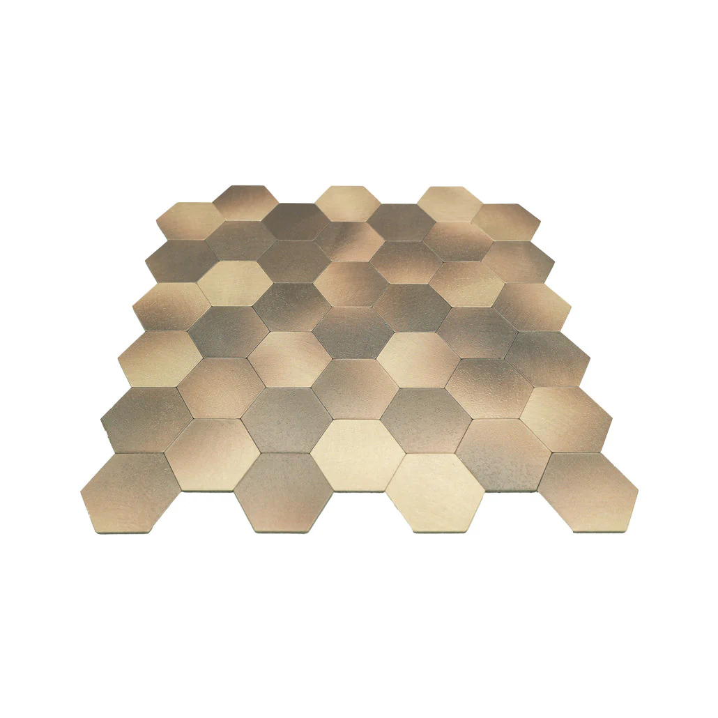 Selbstklebende Mosaikfliesen Metall | Hexagon Gold | 28,8×29,2 cm | Küche, Bad & WC - Image 6
