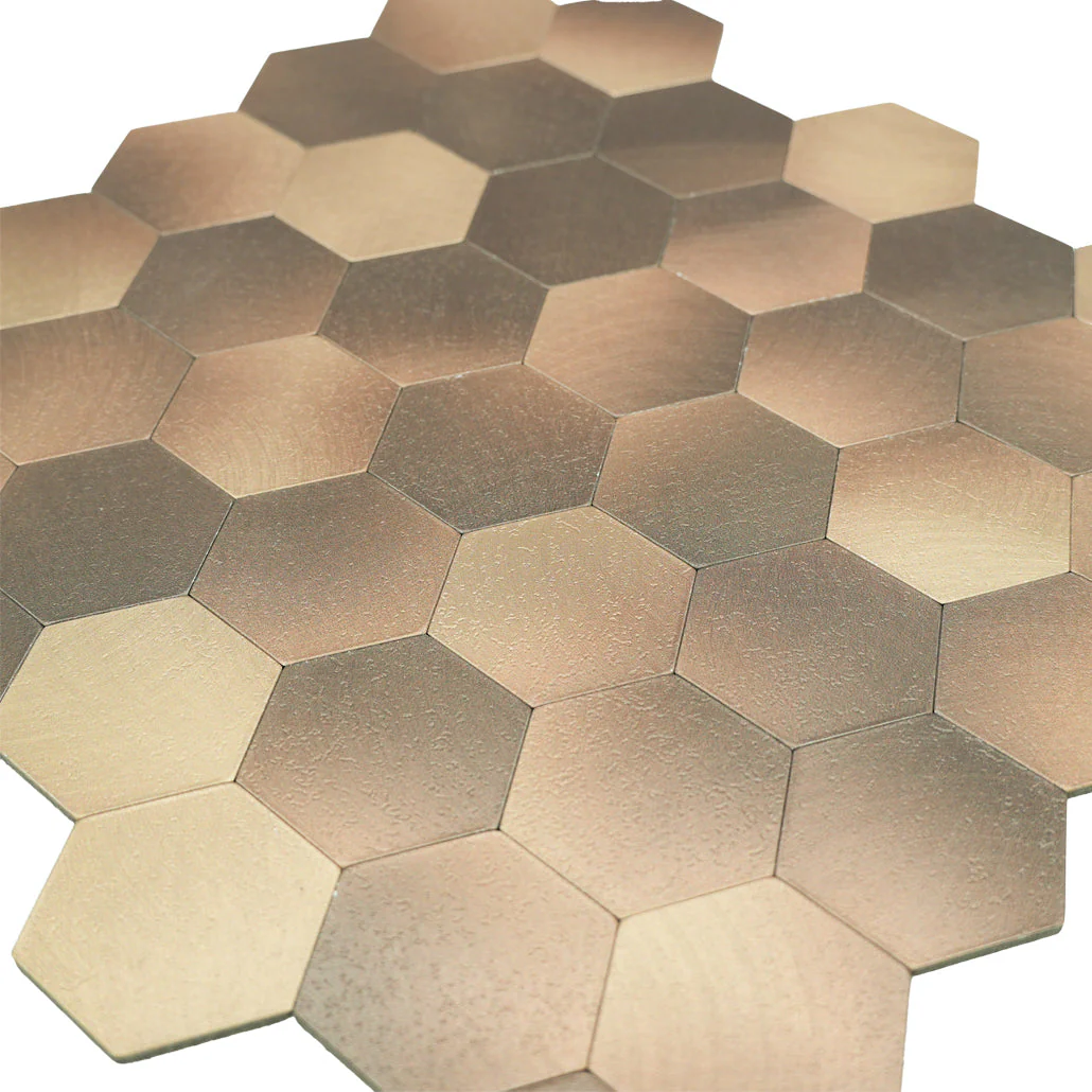 Selbstklebende Mosaikfliesen Metall | Hexagon Gold | 28,8×29,2 cm | Küche, Bad & WC - Image 8