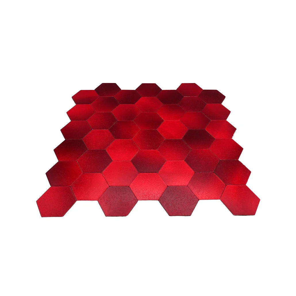 Selbstklebende Mosaikfliesen Metall | Hexagon Rot | 28,8×29,2 cm | Küche, Bad & WC - Image 4