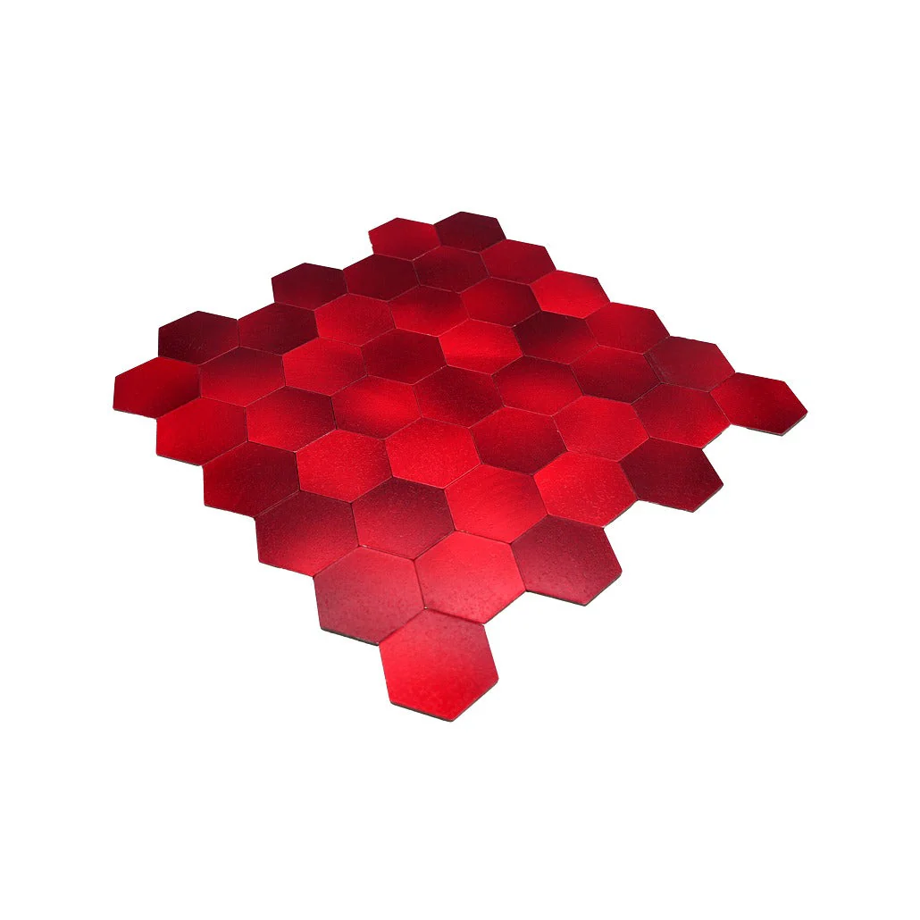 Selbstklebende Mosaikfliesen Metall | Hexagon Rot | 28,8×29,2 cm | Küche, Bad & WC - Image 6