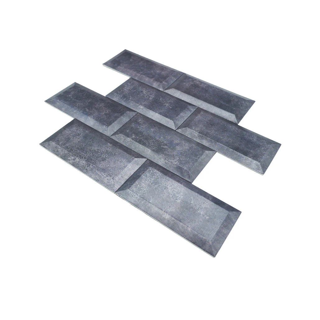 Selbstklebende Mosaikfliesen Metall | Metro 3D Blaugrau | 30,5×30,5 cm | Küche, Bad & WC - Image 6